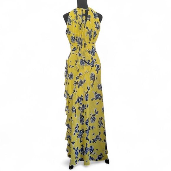 NWT Eliza J Floral Yellow and Blue Maxi Dress Size 4P - Picture 2 of 13